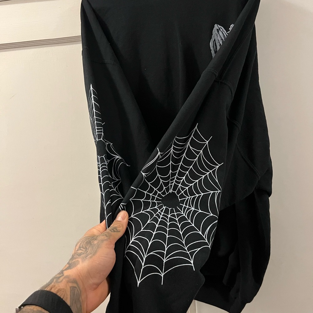 Black Spiderweb Tattoo Hoodie Men’s 3XL Mario Aguilar Midtown Tattoo - Picture 5 of 6